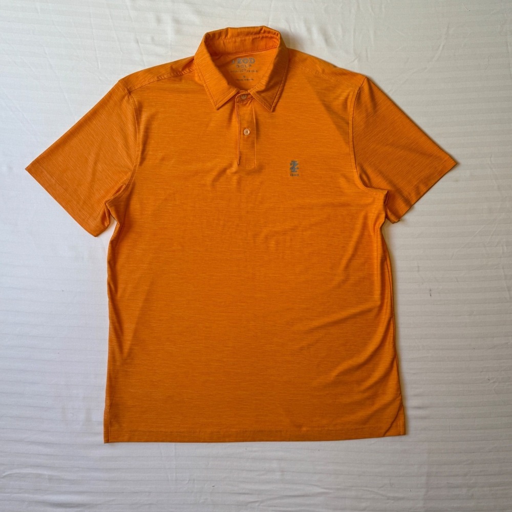 IZOD Golf Men's M Orange Space-Dye Stretch Performance Polo Shirt